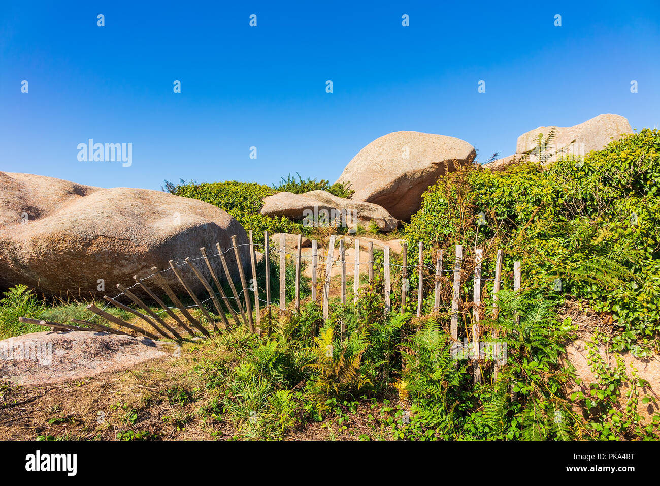 Atlantic ocean coast in Brittany near Ploumanach, France Stock Photo ...