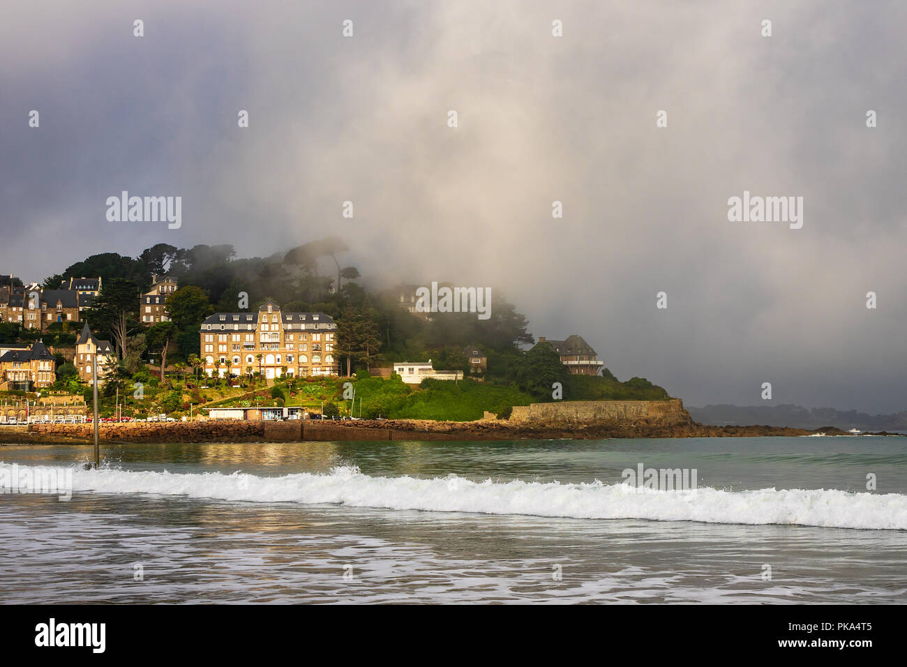 Atlantic ocean coast in Brittany near Ploumanach, France Stock Photo ...