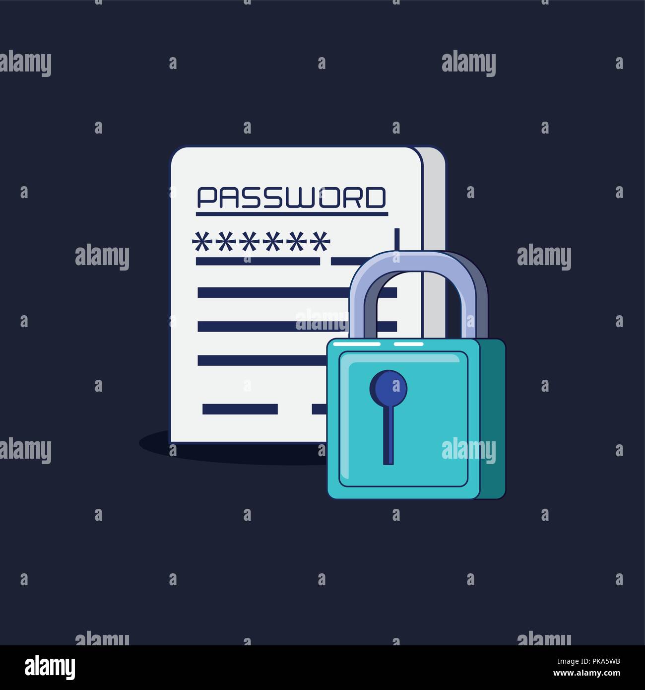 data security with padlock vector illustration design Stock Vector ...