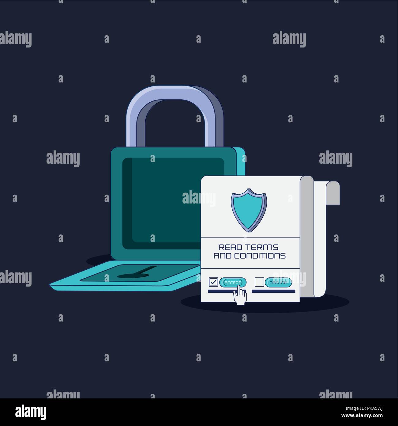 data security with padlock vector illustration design Stock Vector ...