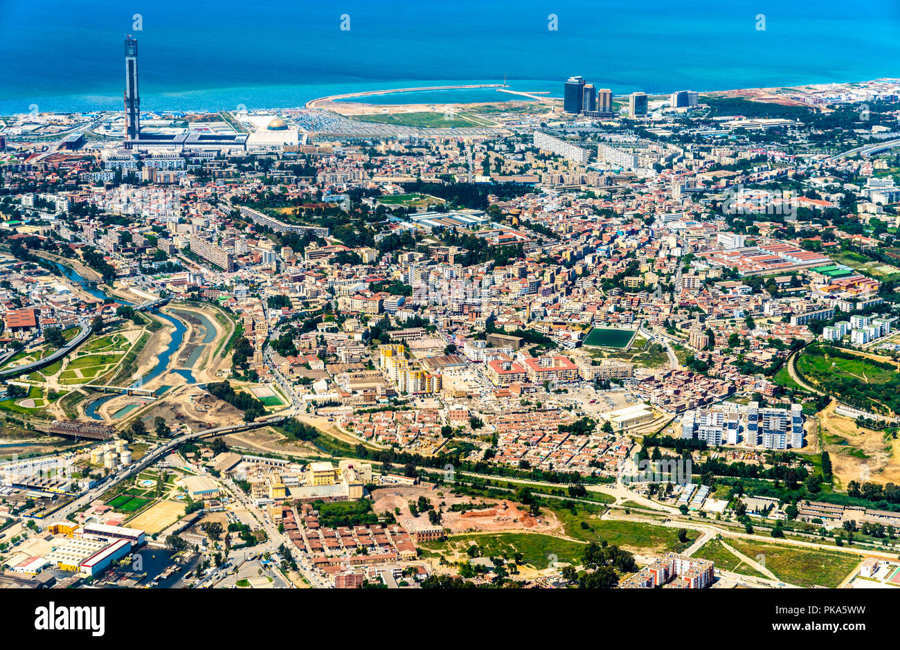 Aerial view of Algiers, the capital of Algeria Stock Photo