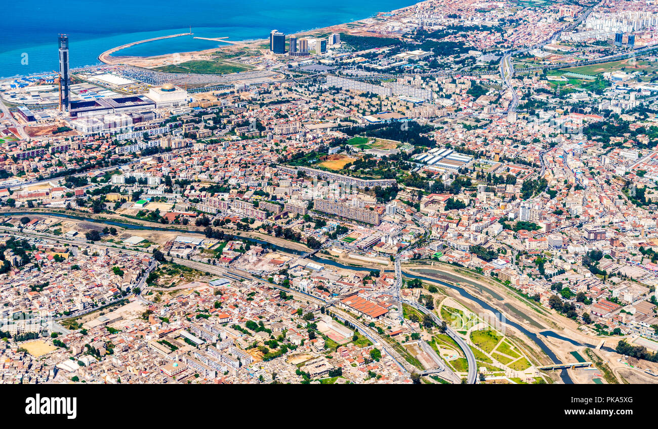 Aerial view of Algiers, the capital of Algeria Stock Photo