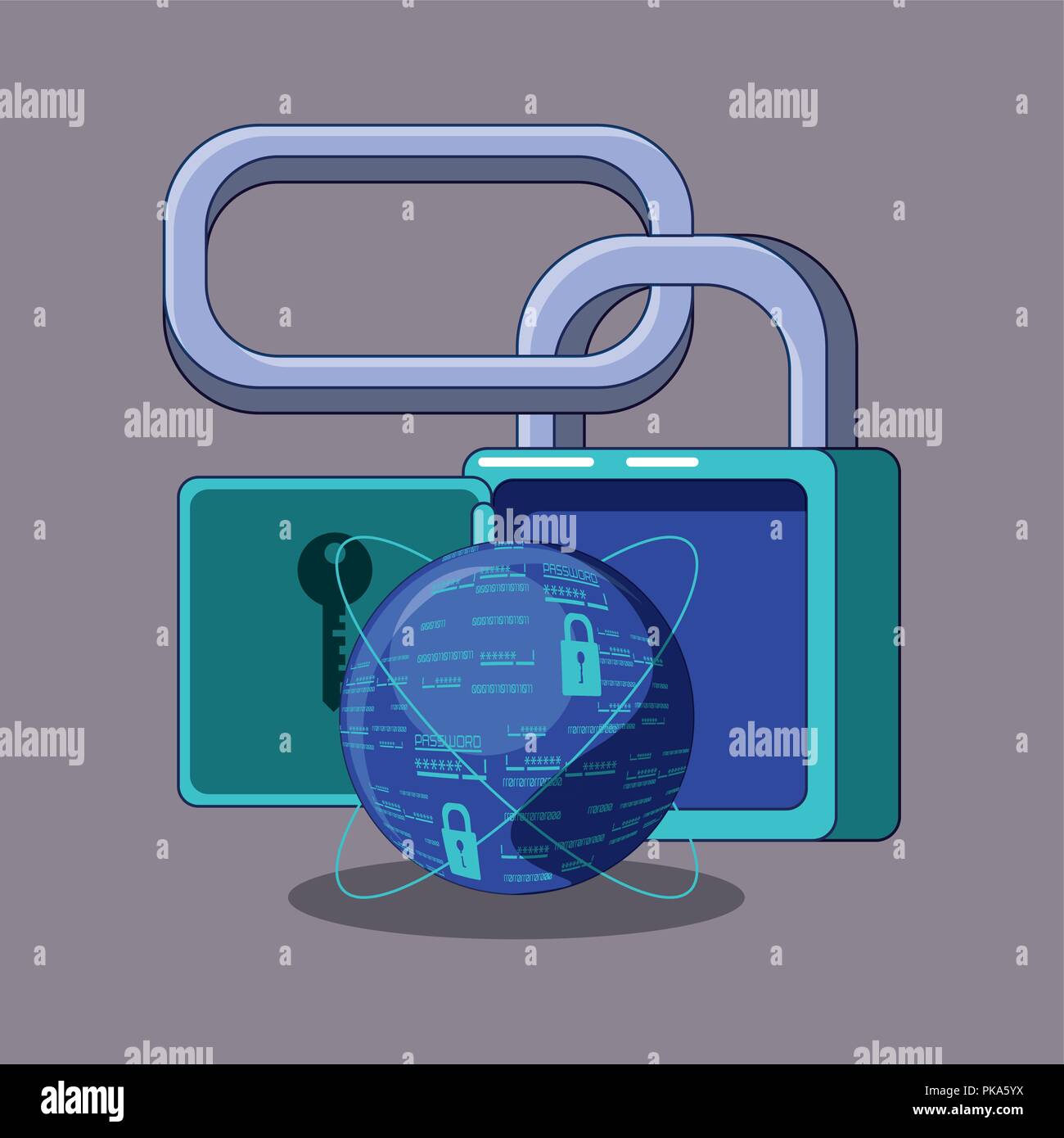 data security with padlock vector illustration design Stock Vector ...