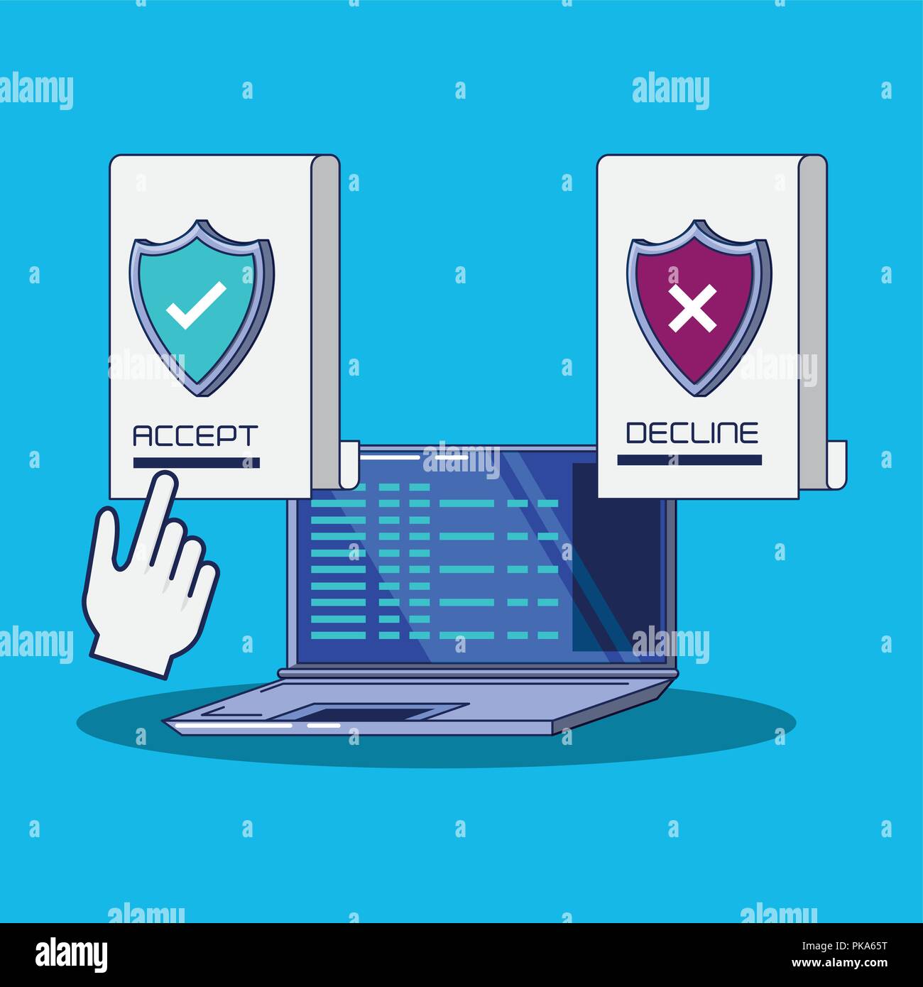 data security with laptop vector illustration design Stock Vector Image ...