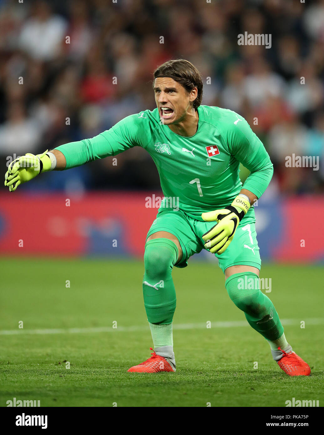 Switzerland goalkeeper Yann Sommer during the International Friendly at The King Power Stadium, Leicester. PRESS ASSOCIATION Photo. Picture date: Tuesday September 11, 2018. See PA story SOCCER England. Photo credit should read: Nick Potts/PA Wire. Stock Photo