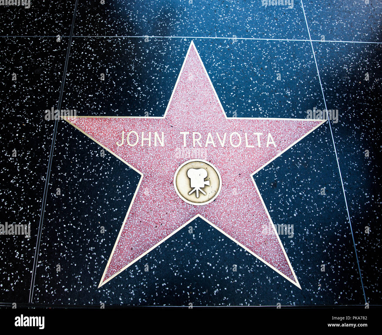 Los Angeles, CA / USA - July 26, 2018: John Travolta Star at Hollywood Walk of fame on Hollywood Boulevard Stock Photo