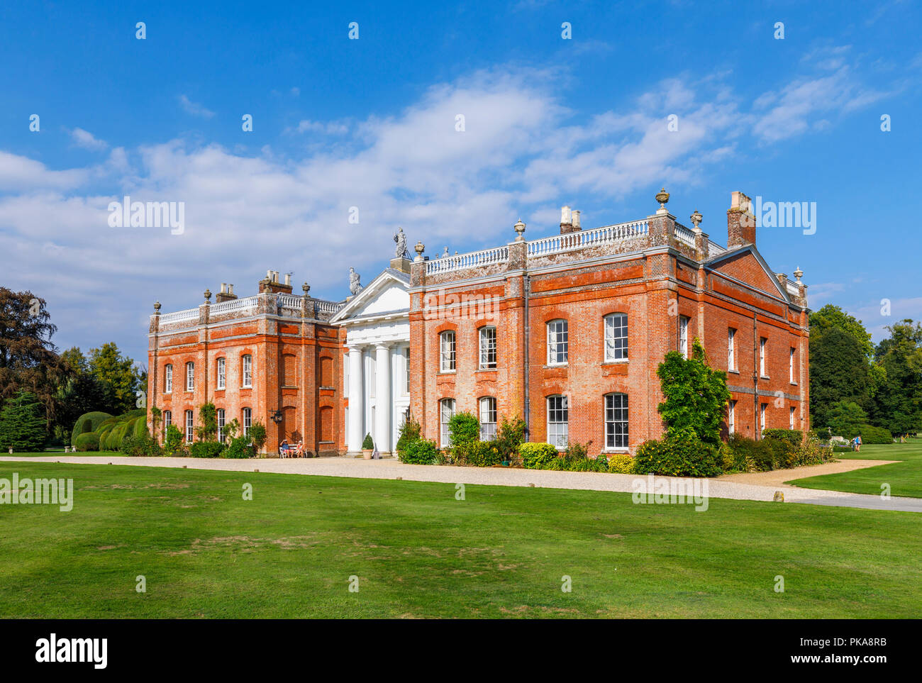 Avington Park facade and portico, a Palladian mansion country house