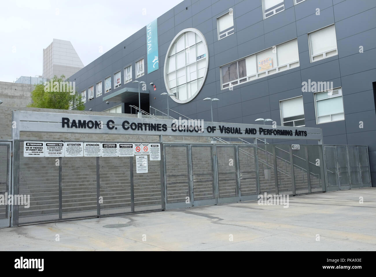 LOS ANGELES - SEPT 2, 2018: The Ramon C. Cortines School of Visual and Performing Arts is a magnet, public high school in the Los Angeles Unified Scho Stock Photo