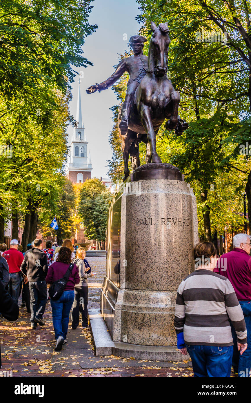 Paul Revere Mall Boston, Massachusetts, USA Stock Photo - Alamy