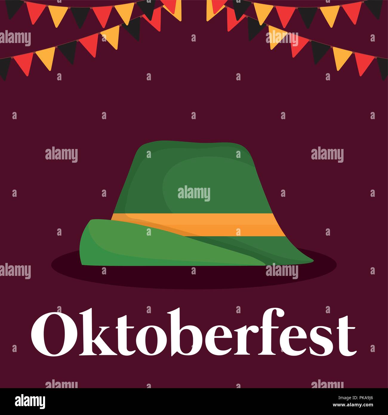 oktoberfest label with german hat vector illustration design Stock ...