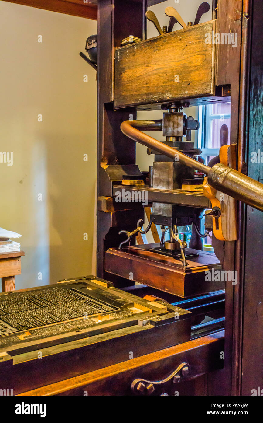 Printing Press Clough House Boston, Massachusetts, USA Stock Photo Alamy