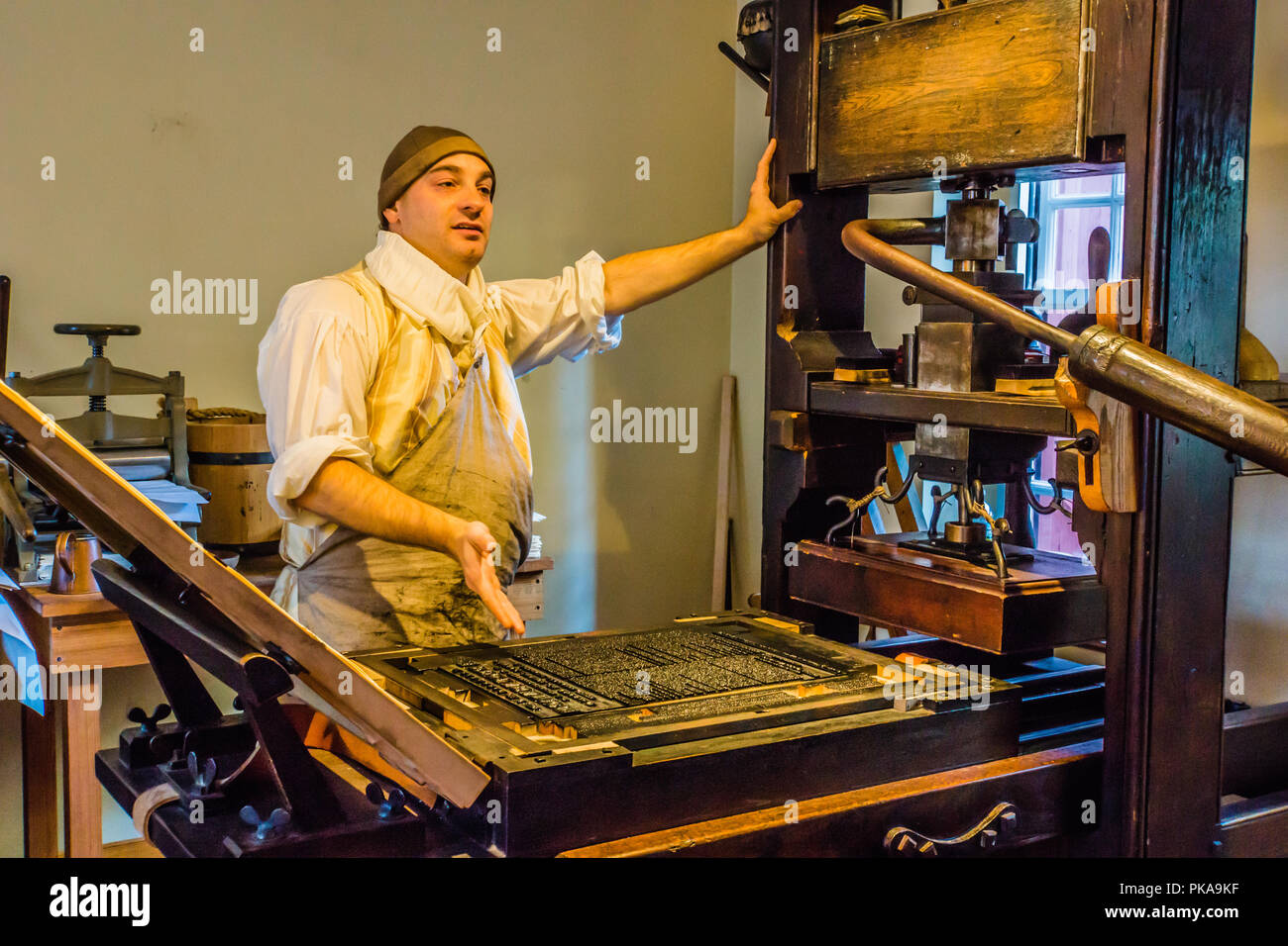 Printing Press Clough House Boston, Massachusetts, USA Stock Photo Alamy