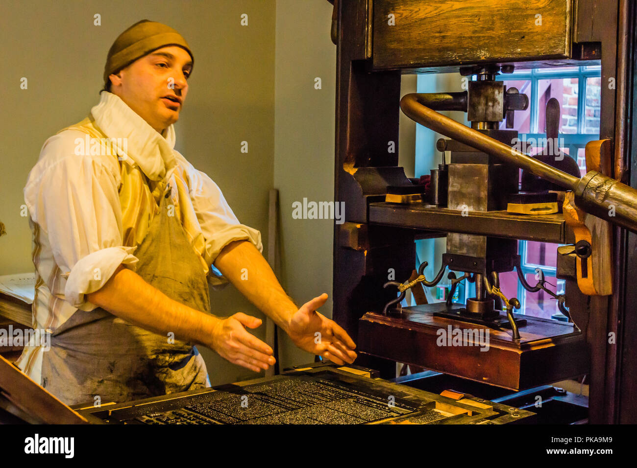 Printing Press Clough House Boston, Massachusetts, USA Stock Photo Alamy