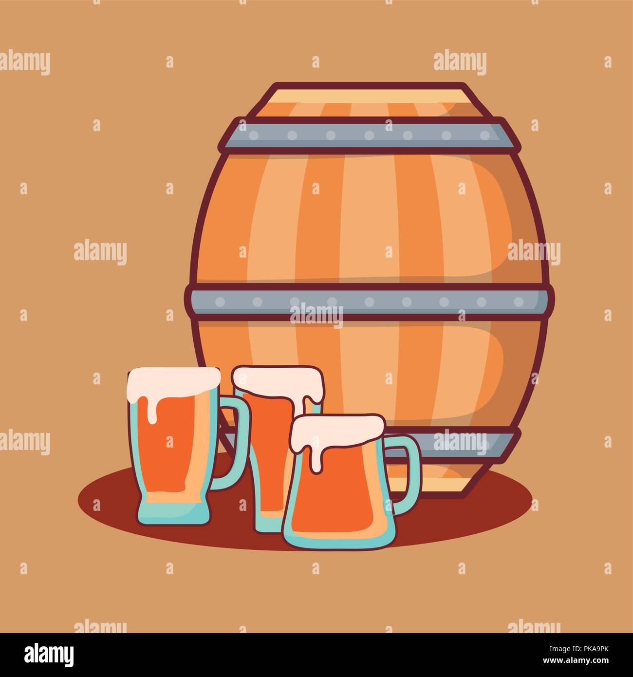 beer barrel wooden icon vector illustration design Stock Vector Image