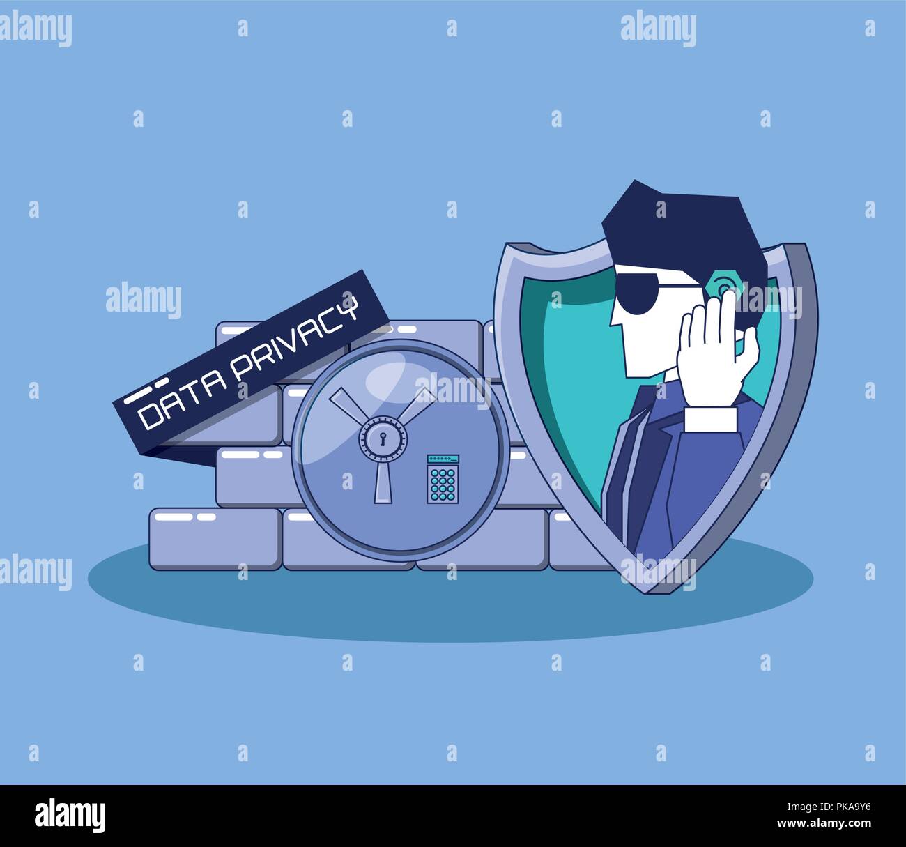 data privacy with shield vector illustration design Stock Vector Image ...