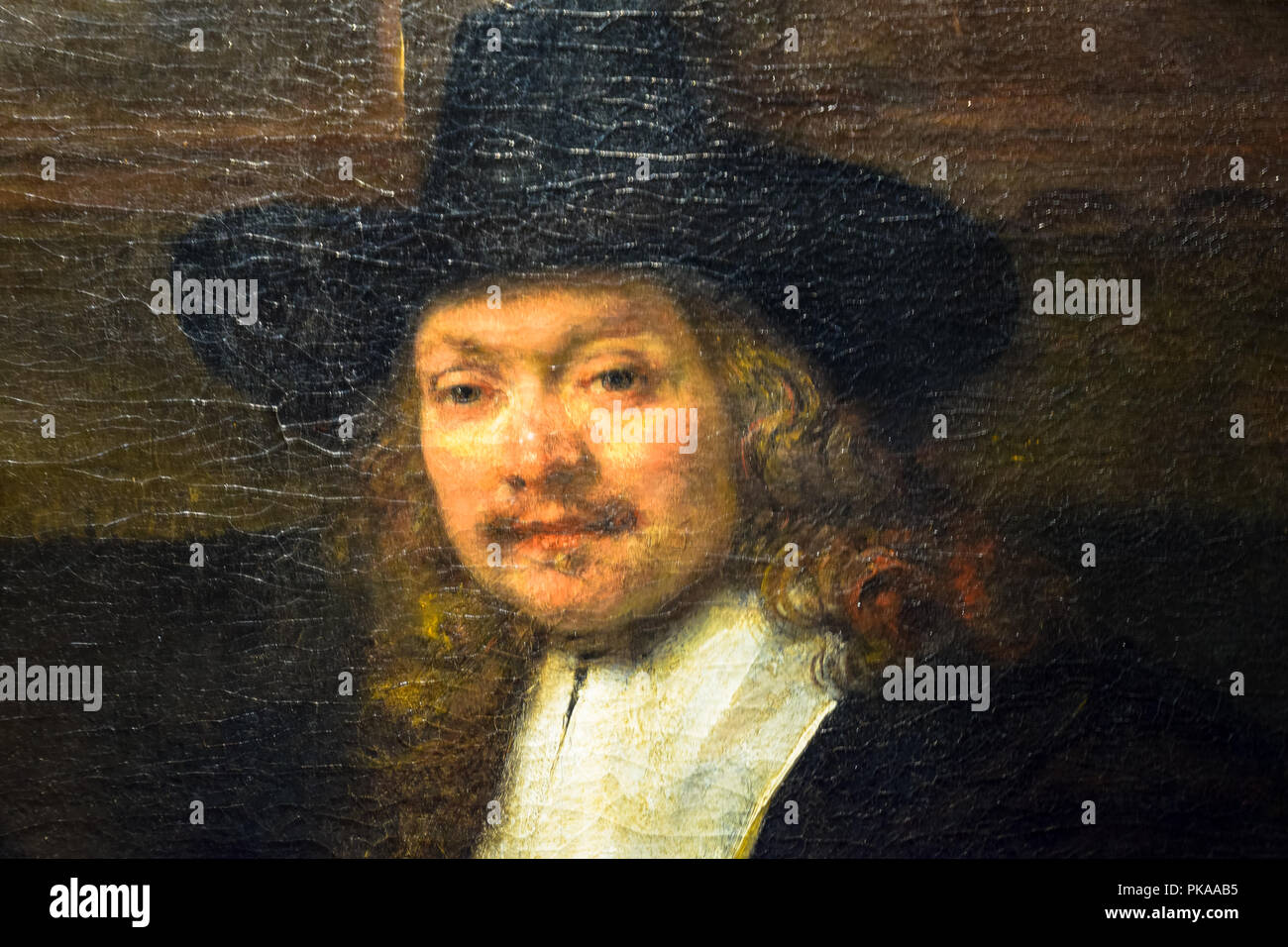 Details of the masterpiece "Syndics of the Drapers' Guild" by Rembrandt