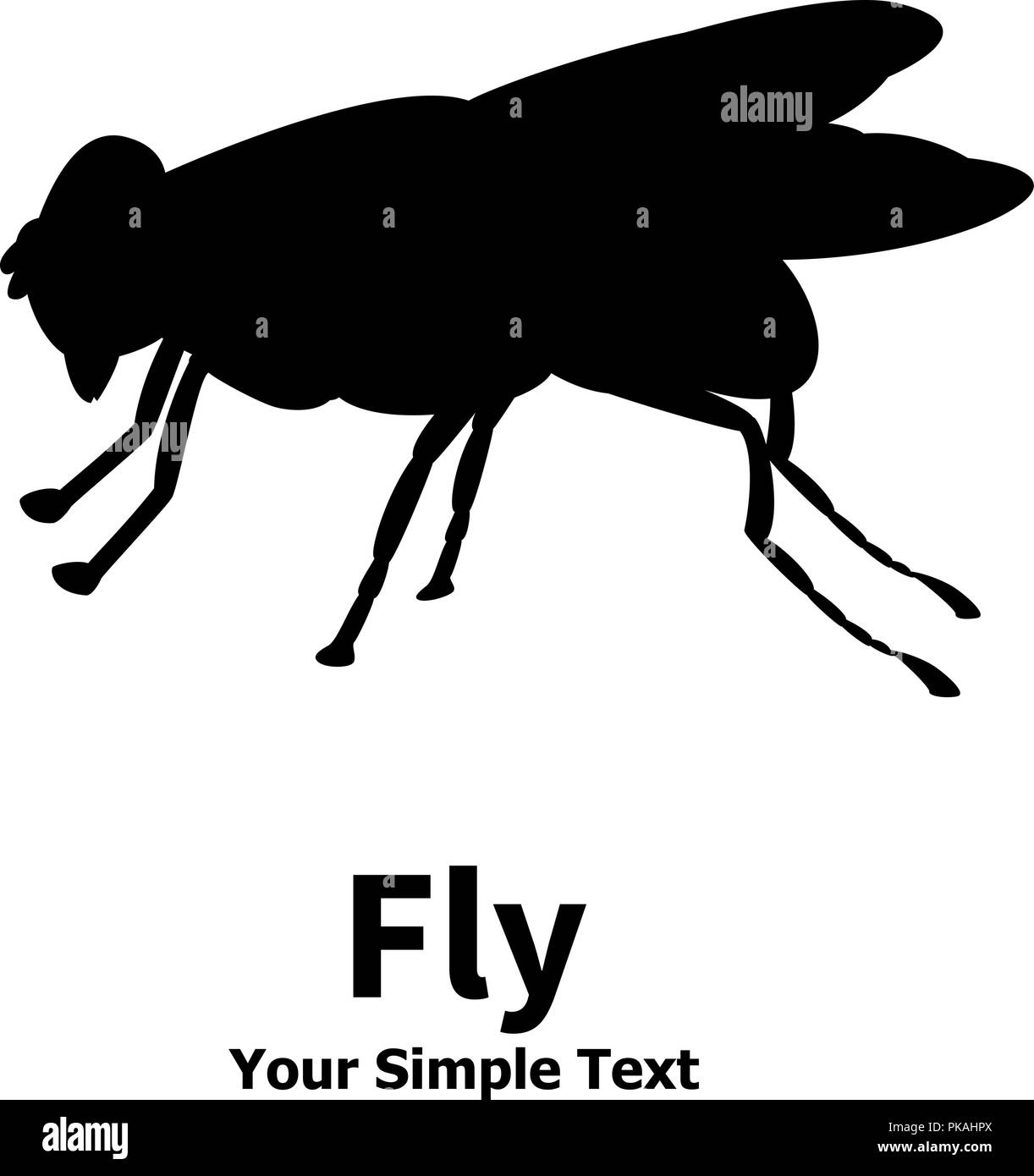Vector illustration of a silhouette of a fly Stock Vector