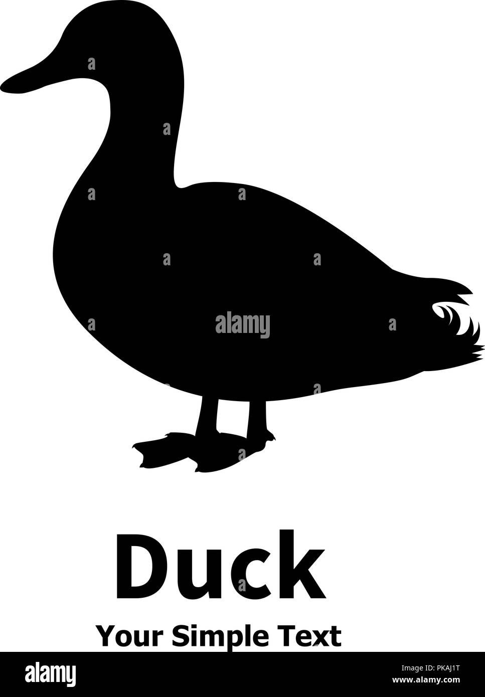 Vector illustration of a silhouette of a duck Stock Vector