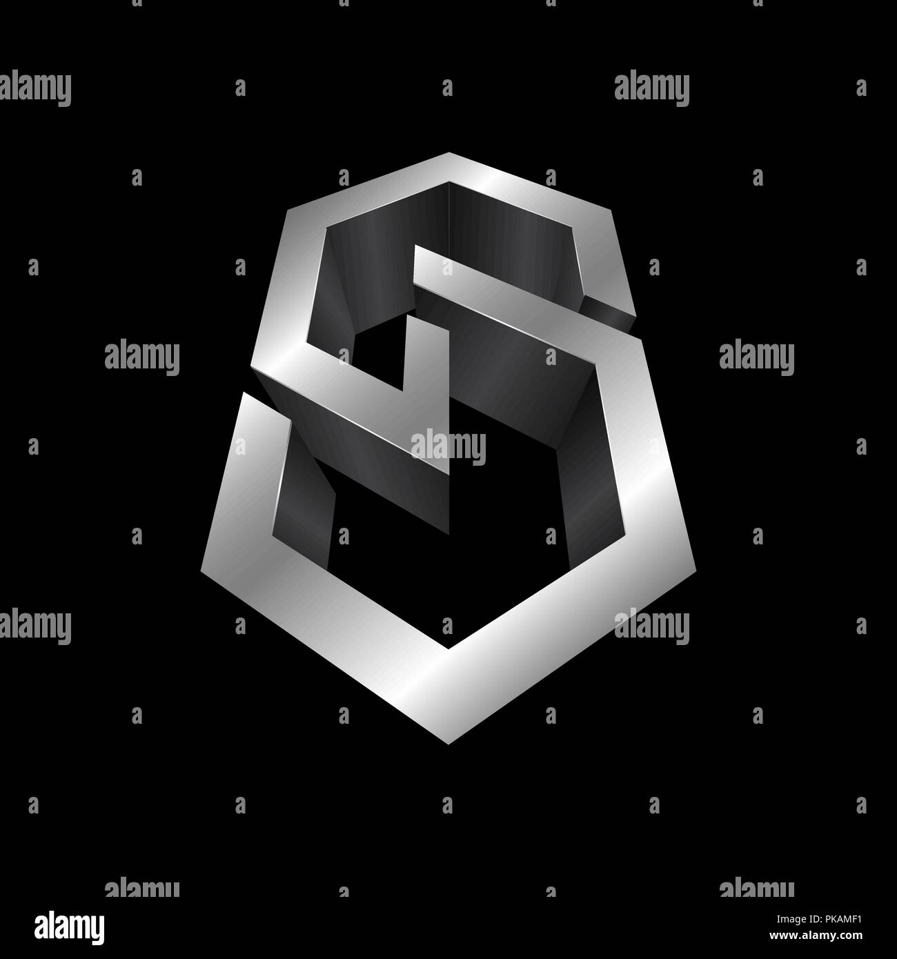 CS 3D letter logo design vector illustration template, C letter logo vector, letter C and S logo vector, creative Letter CS letter logo Stock Vector