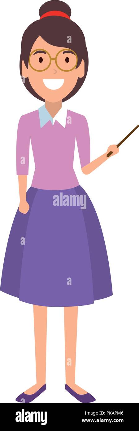 teacher woman with pointer vector illustration design Stock Vector ...