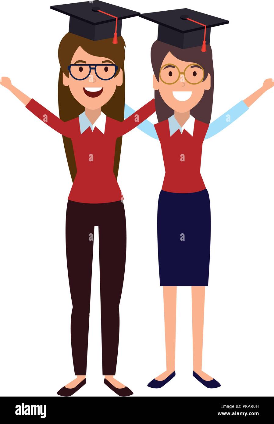 women student celebrating with hat graduation vector illustration Stock ...