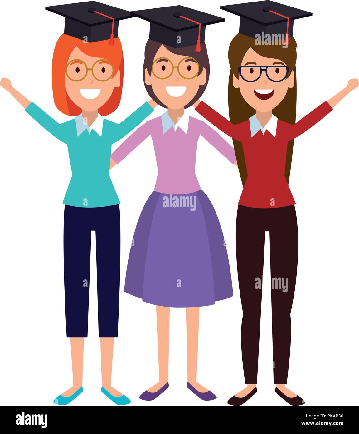 women student celebrating with hat graduation vector illustration Stock ...