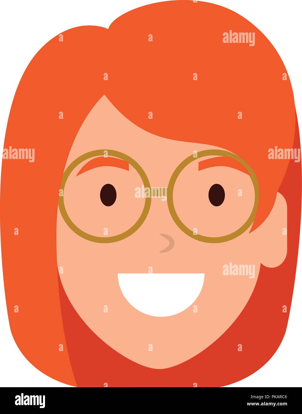 beautiful woman with glasses head character vector illustration design ...