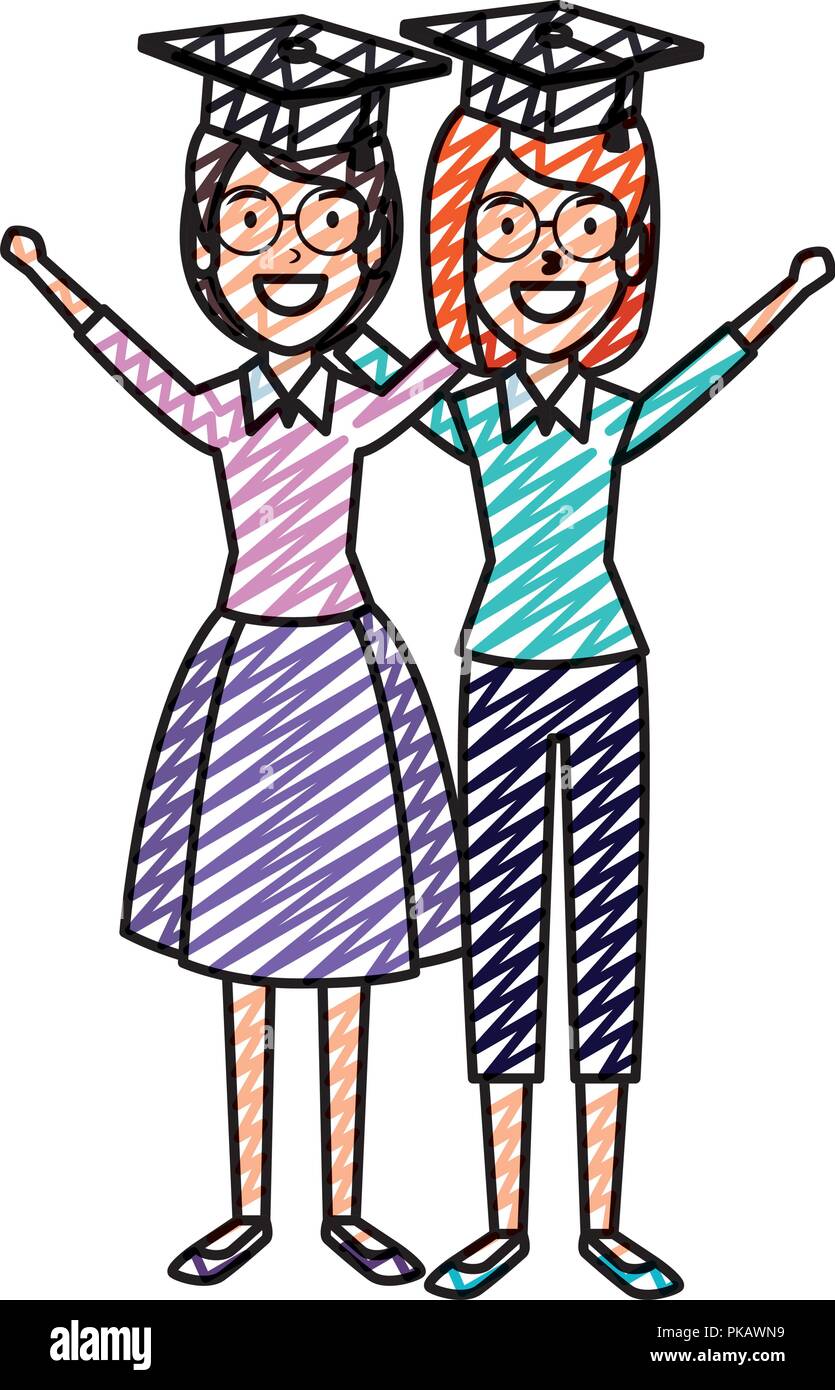 women student celebrating with hat graduation vector illustration Stock ...