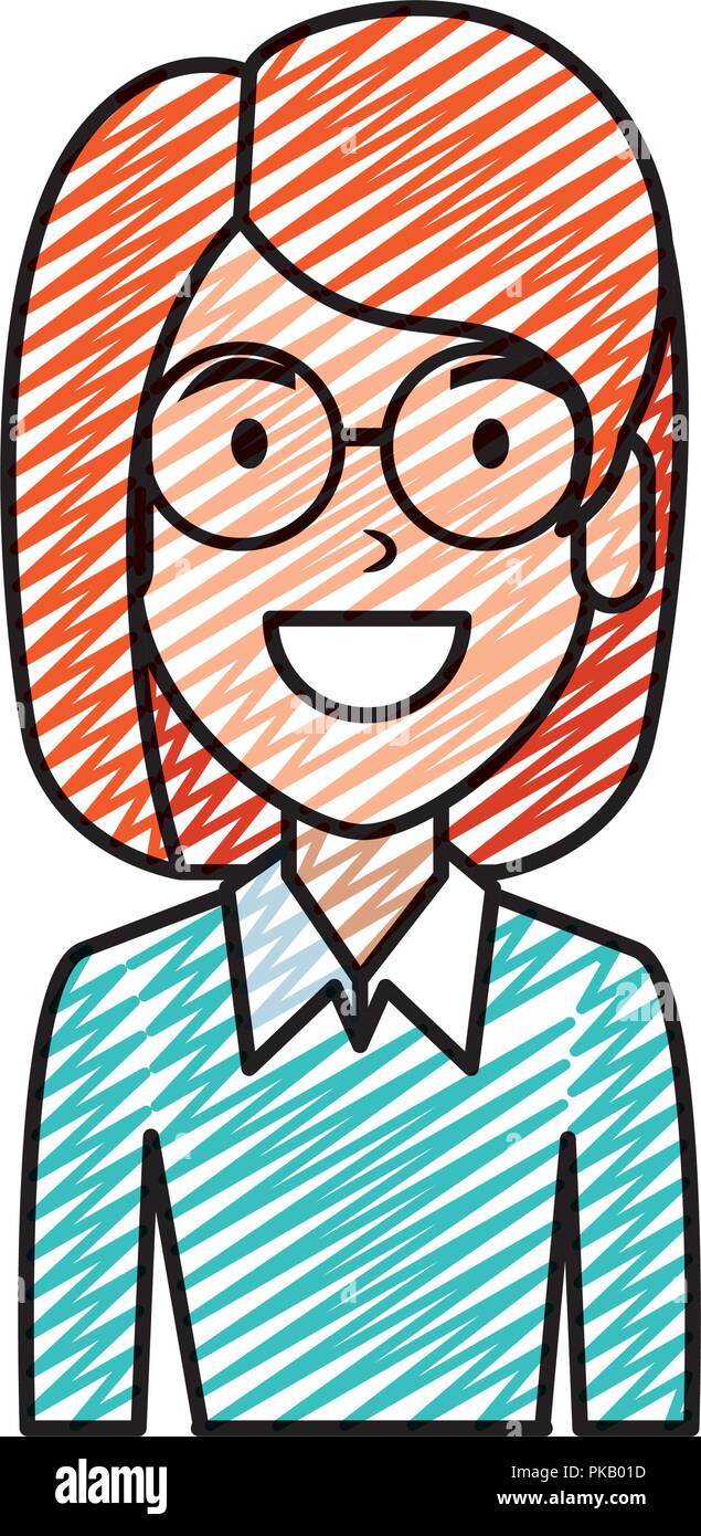 beautiful woman with glasses character vector illustration design Stock ...