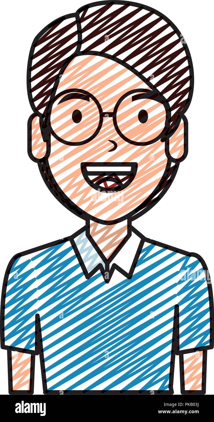 elegant and young man with glasses vector illustration design Stock ...
