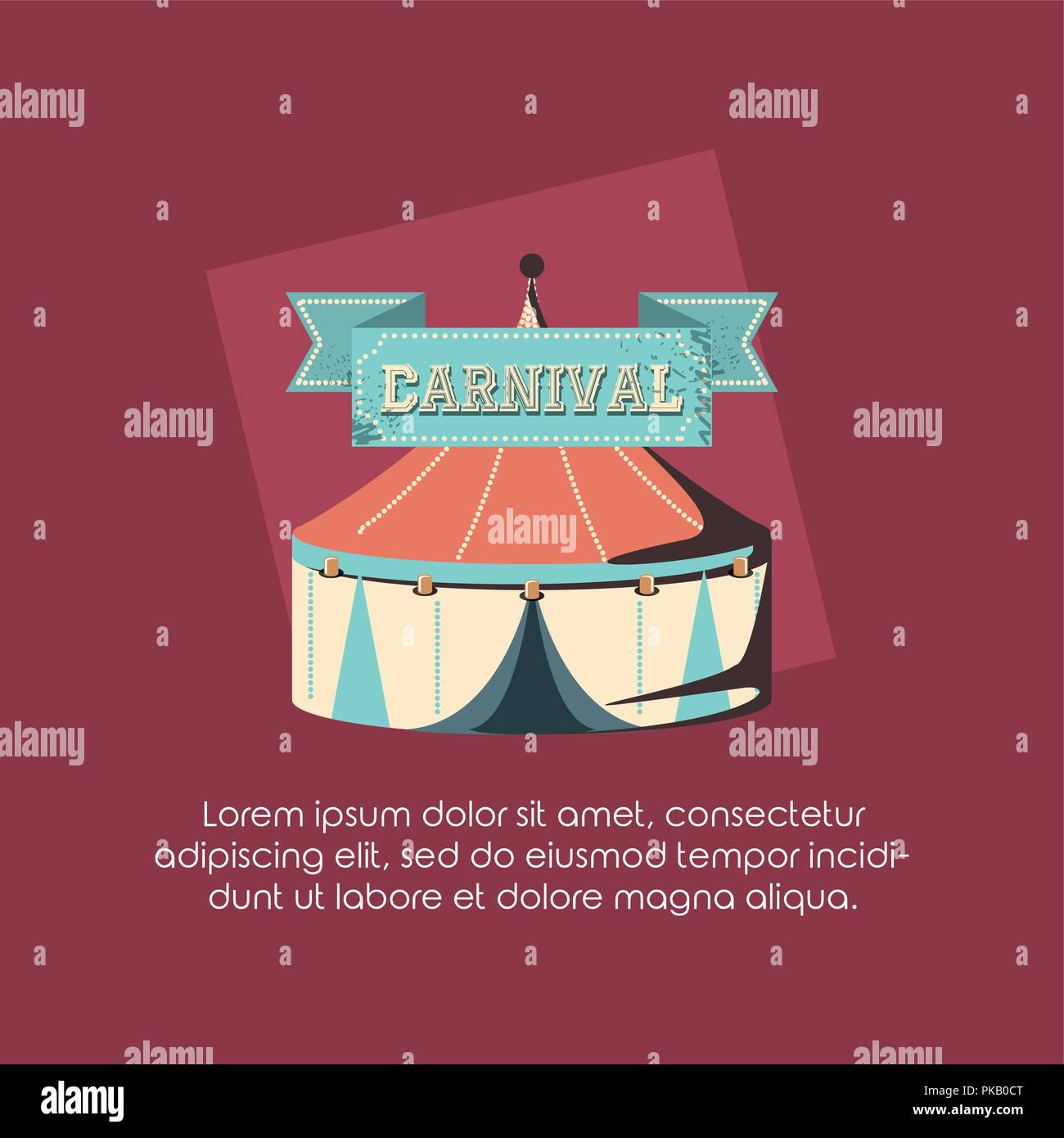carnival tent fun fair circus retro style vector illustration Stock ...