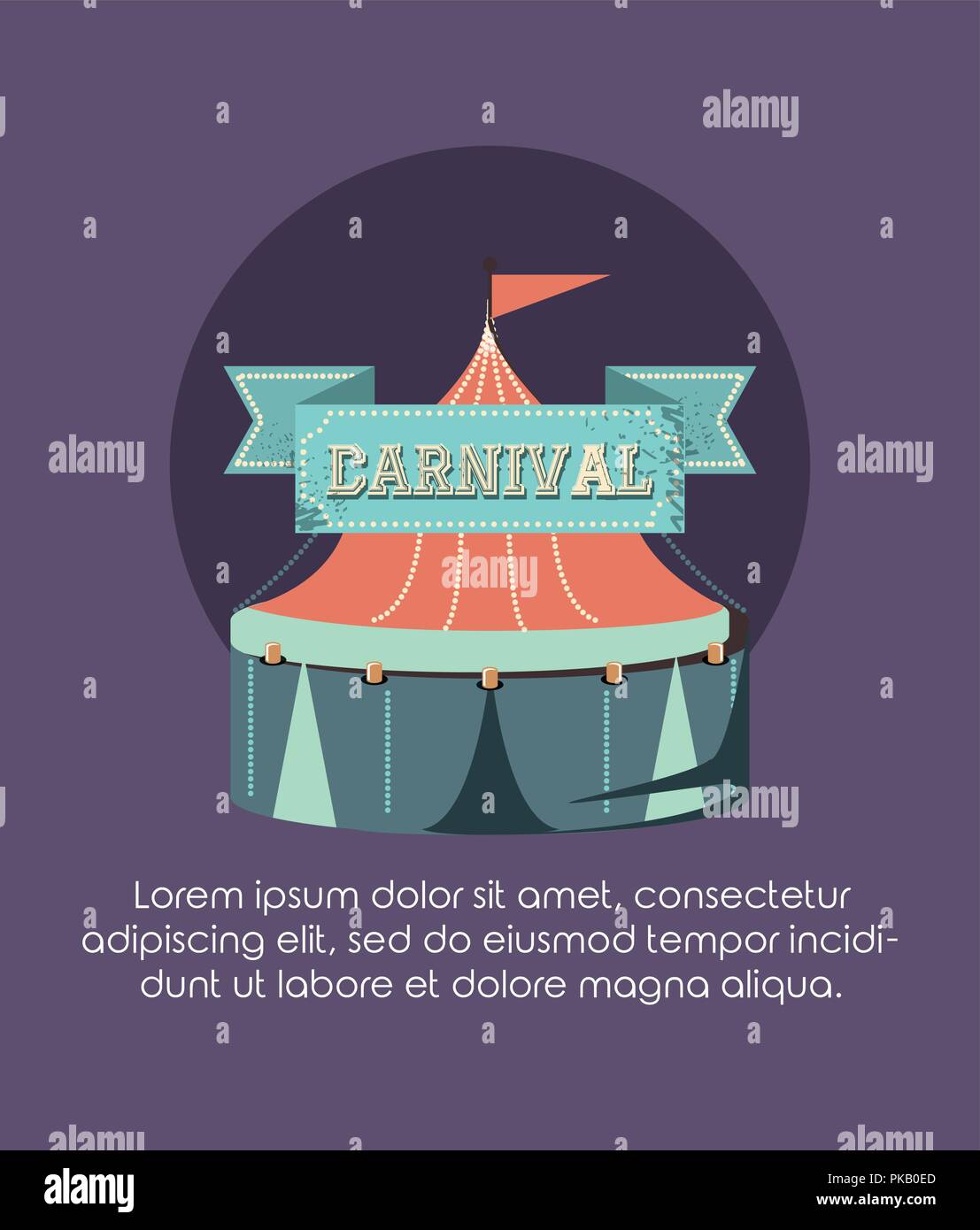carnival tent fun fair circus retro style vector illustration Stock ...
