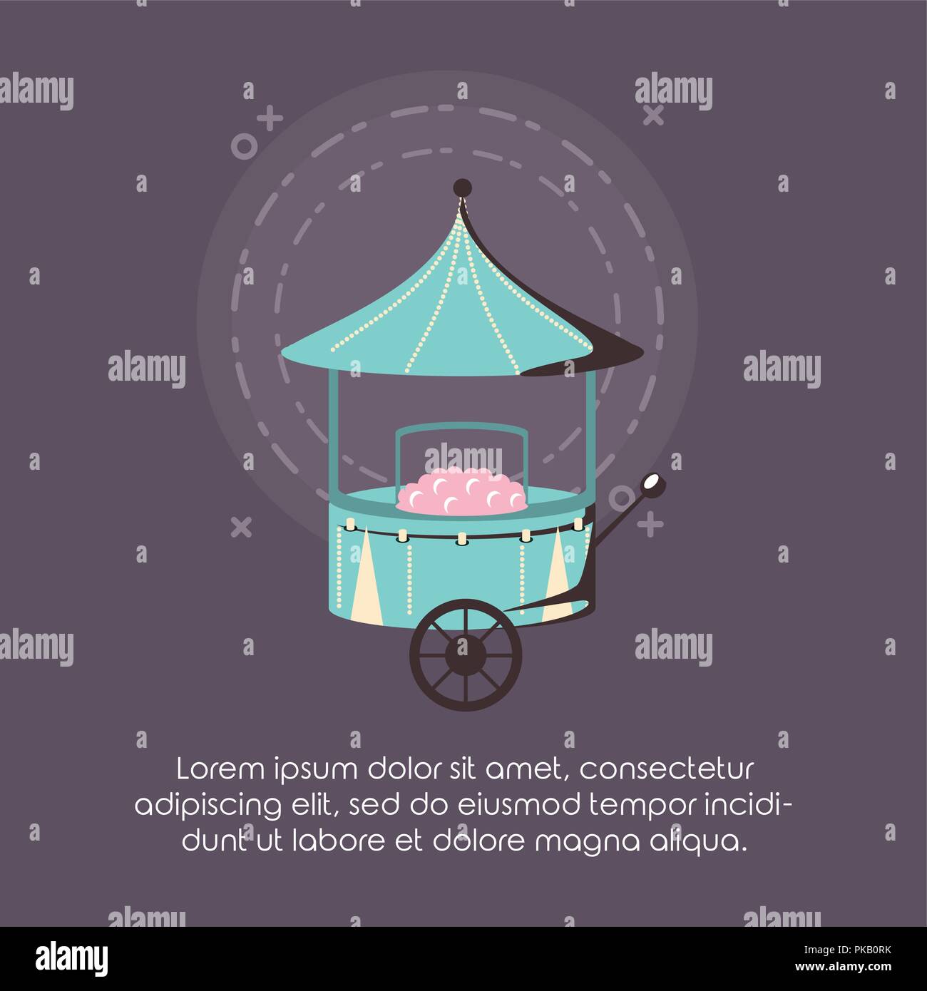 carnival circus food cotton booth retro vector illustration Stock ...