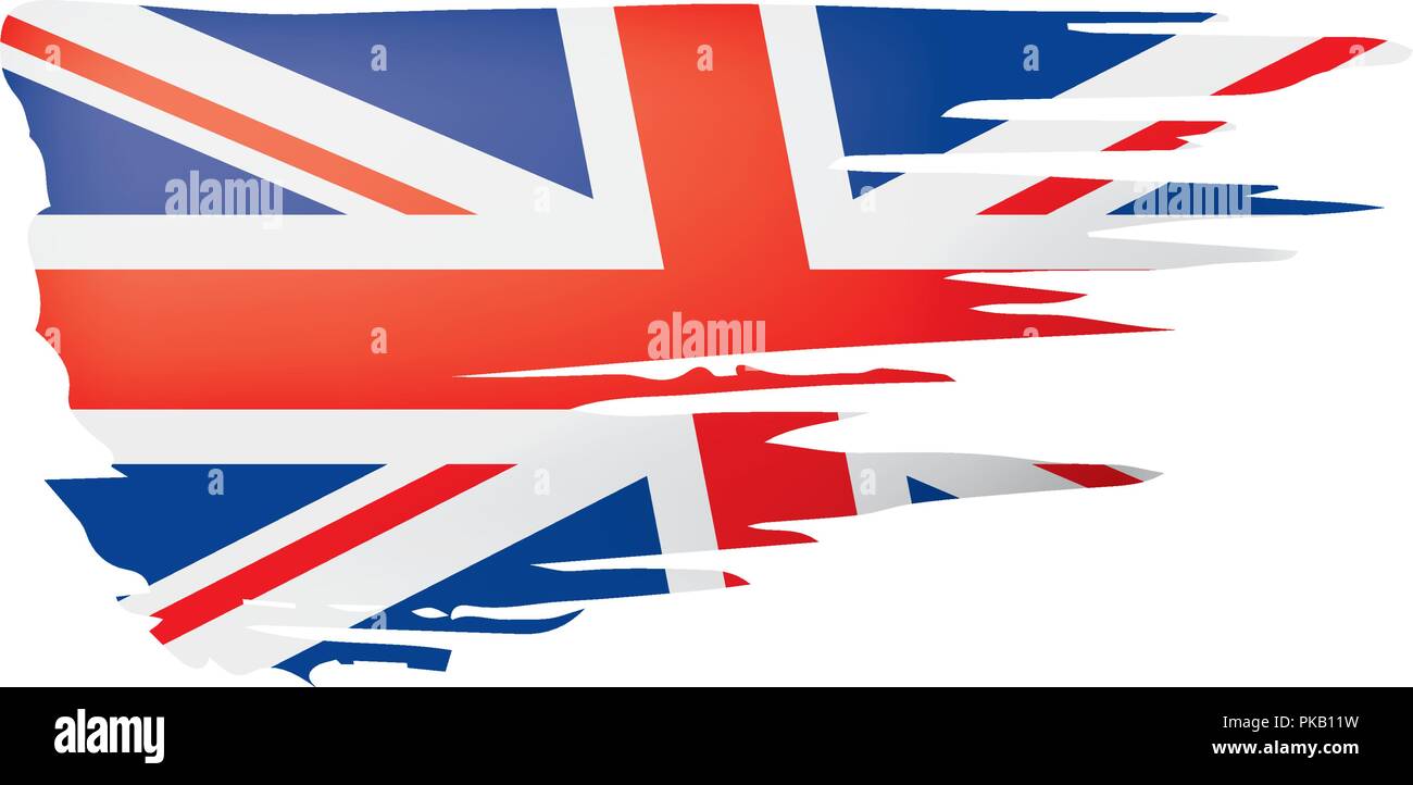 United Kingdom flag, vector illustration on a white background Stock ...