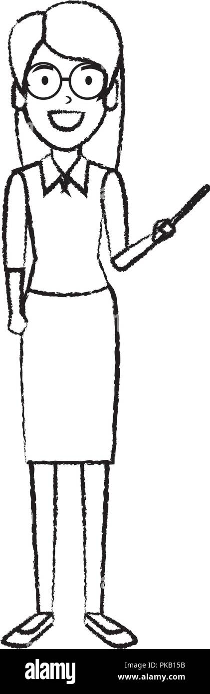 teacher woman with pointer vector illustration design Stock Vector ...