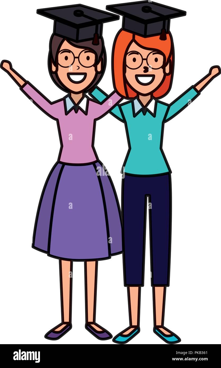 women student celebrating with hat graduation vector illustration Stock ...