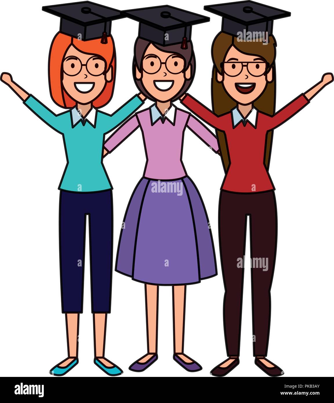 women student celebrating with hat graduation vector illustration Stock ...