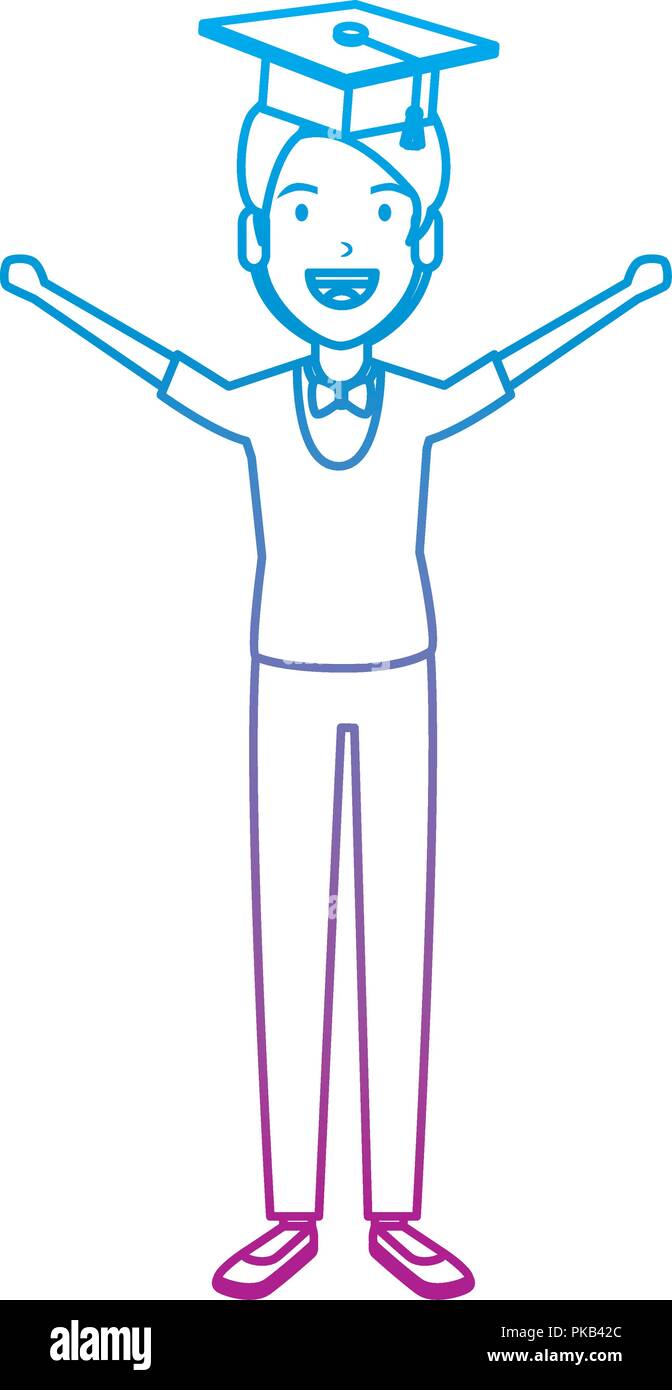 man student celebrating with hat graduation vector illustration design ...