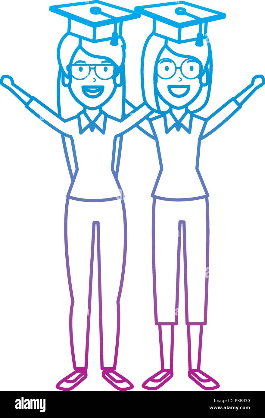 women student celebrating with hat graduation vector illustration Stock ...