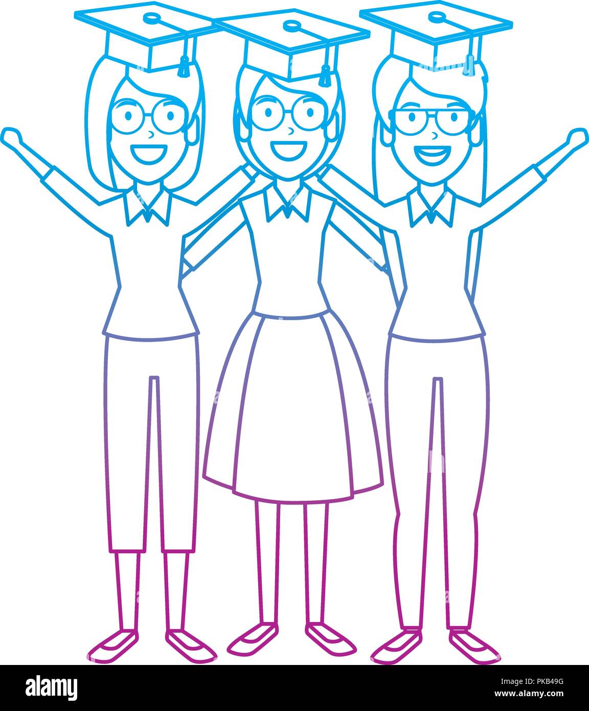 women student celebrating with hat graduation vector illustration Stock ...