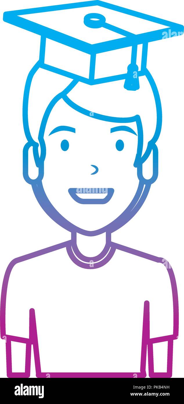 young man student with hat graduation vector illustration design Stock ...