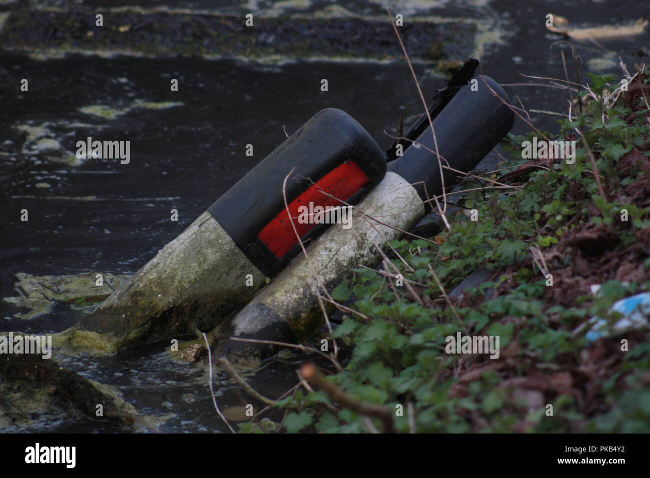 road edge bollards Stock Photo