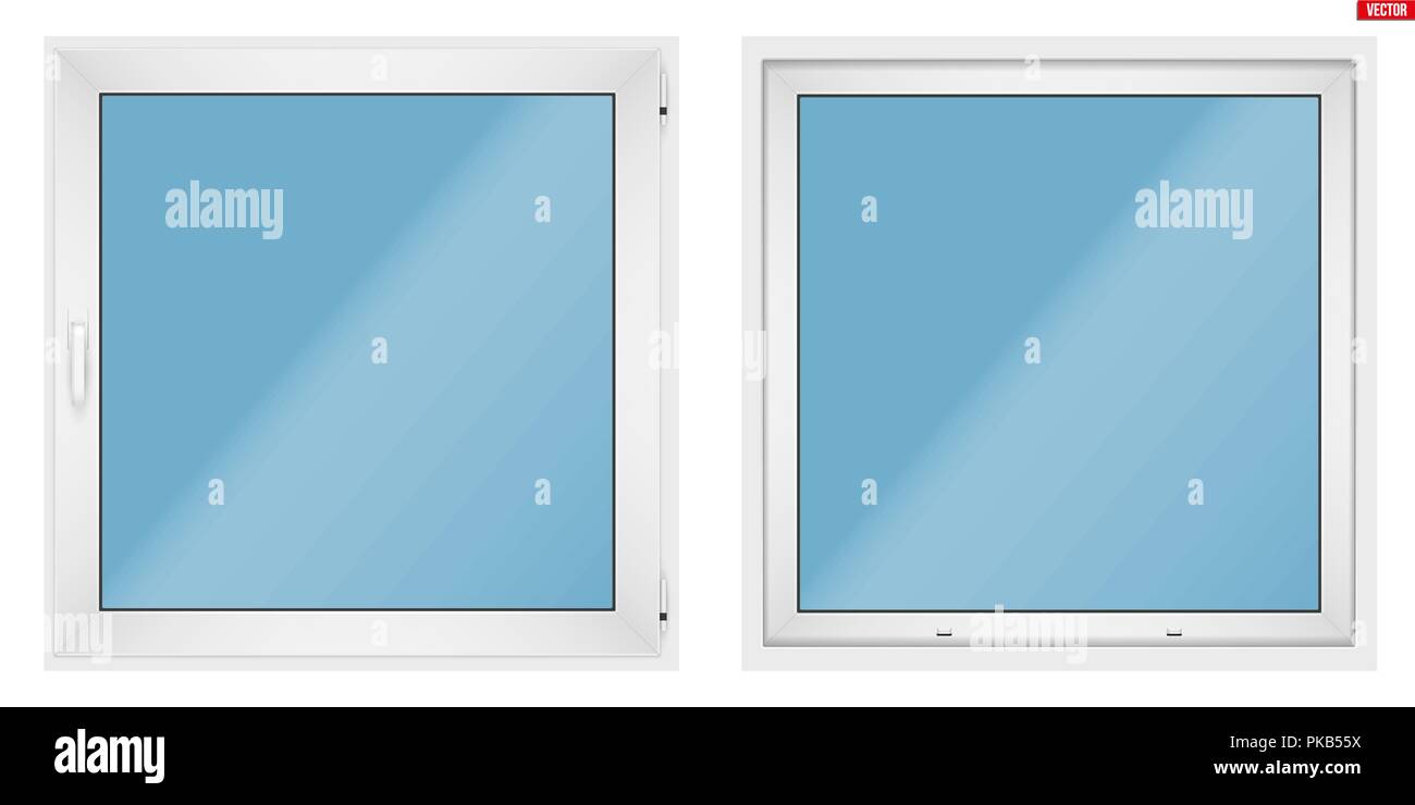 PVC window with one sash Stock Vector