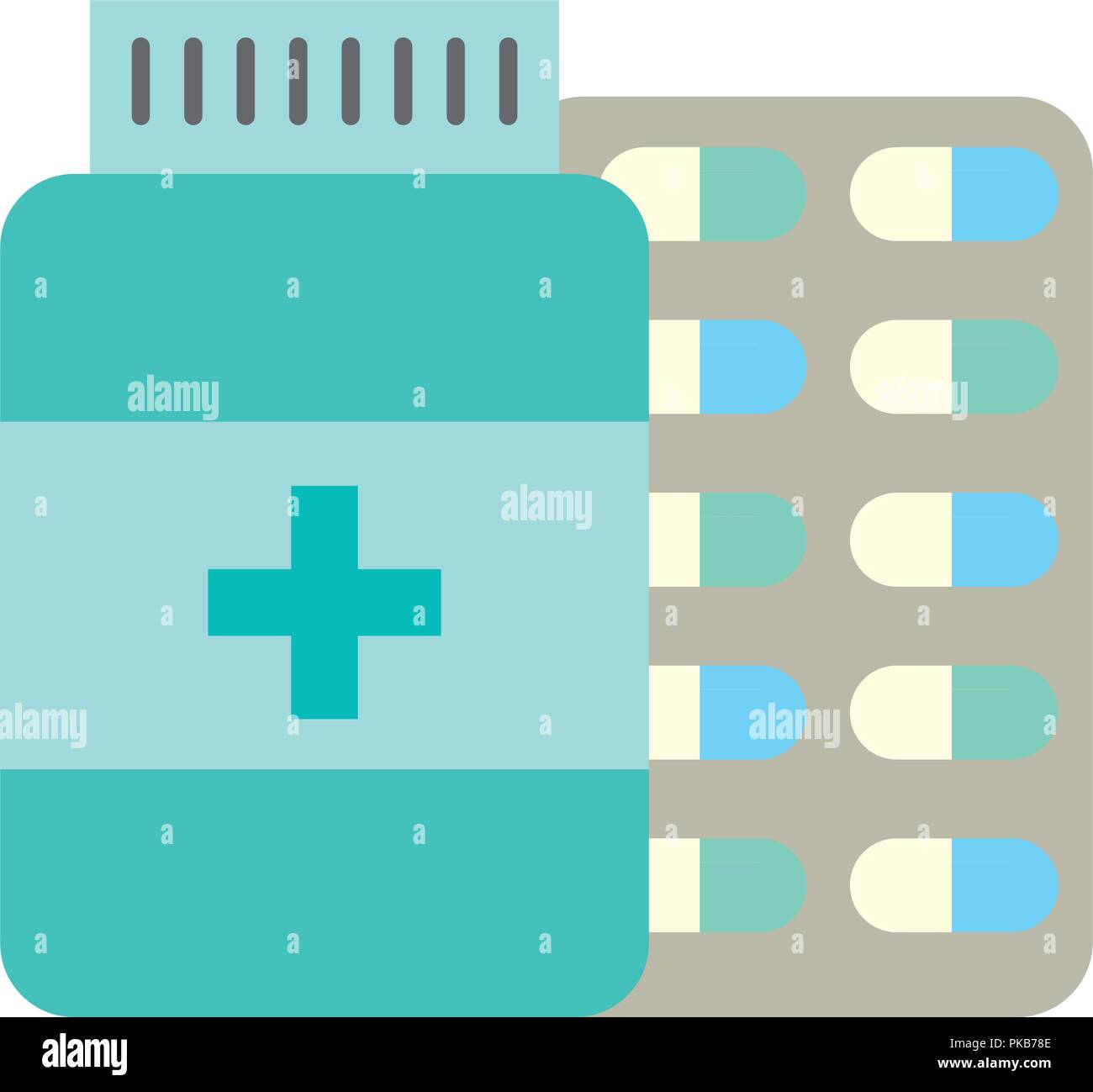 medicine bottle pills and packaging capsule pharmacy vector