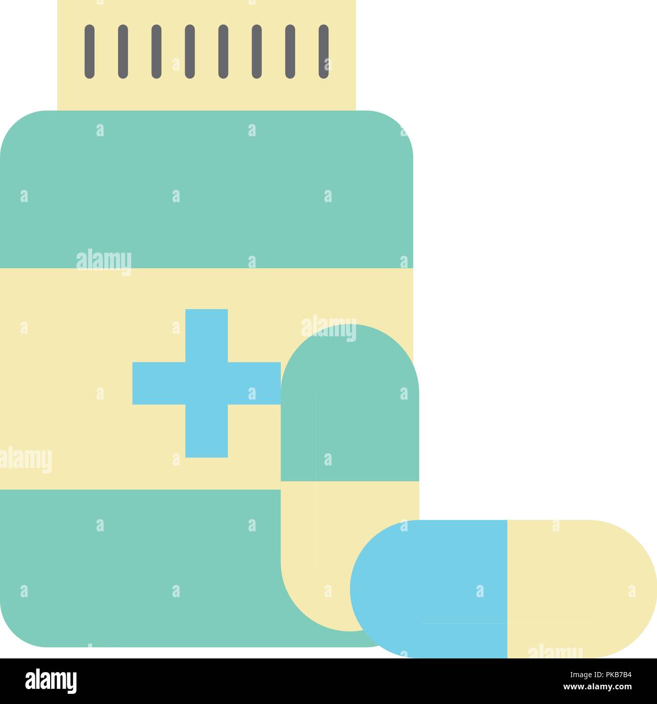 bottle capsule pharmacy medical prescription vector illustration Stock