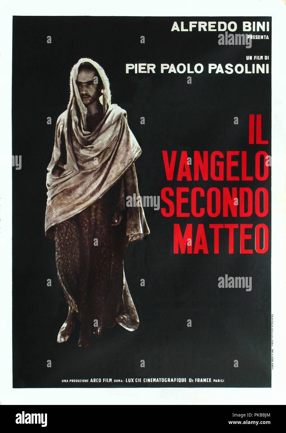Il Vangelo secondo Matteo The Gospel According to St. Matthew Year : 1964  Italy Director : Pier Paolo Pasolini  Enrique Irazoqui Poster (It) Stock Photo