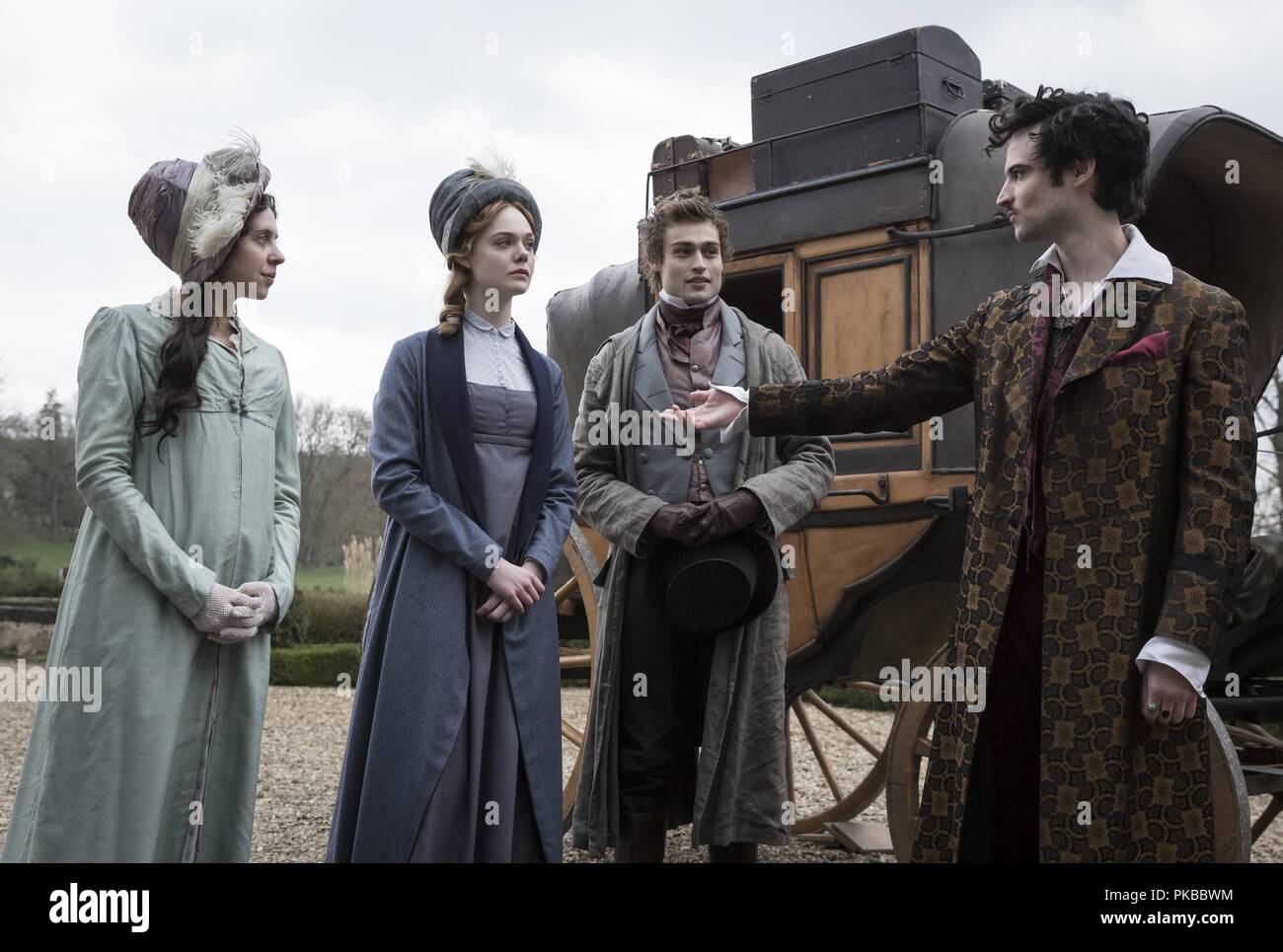 Mary Shelley Year : 2017 USA / UK Director : Haifaa Al-Mansour Bel Powley, Elle Fanning, Douglas Booth, Tom Sturridge Stock Photo