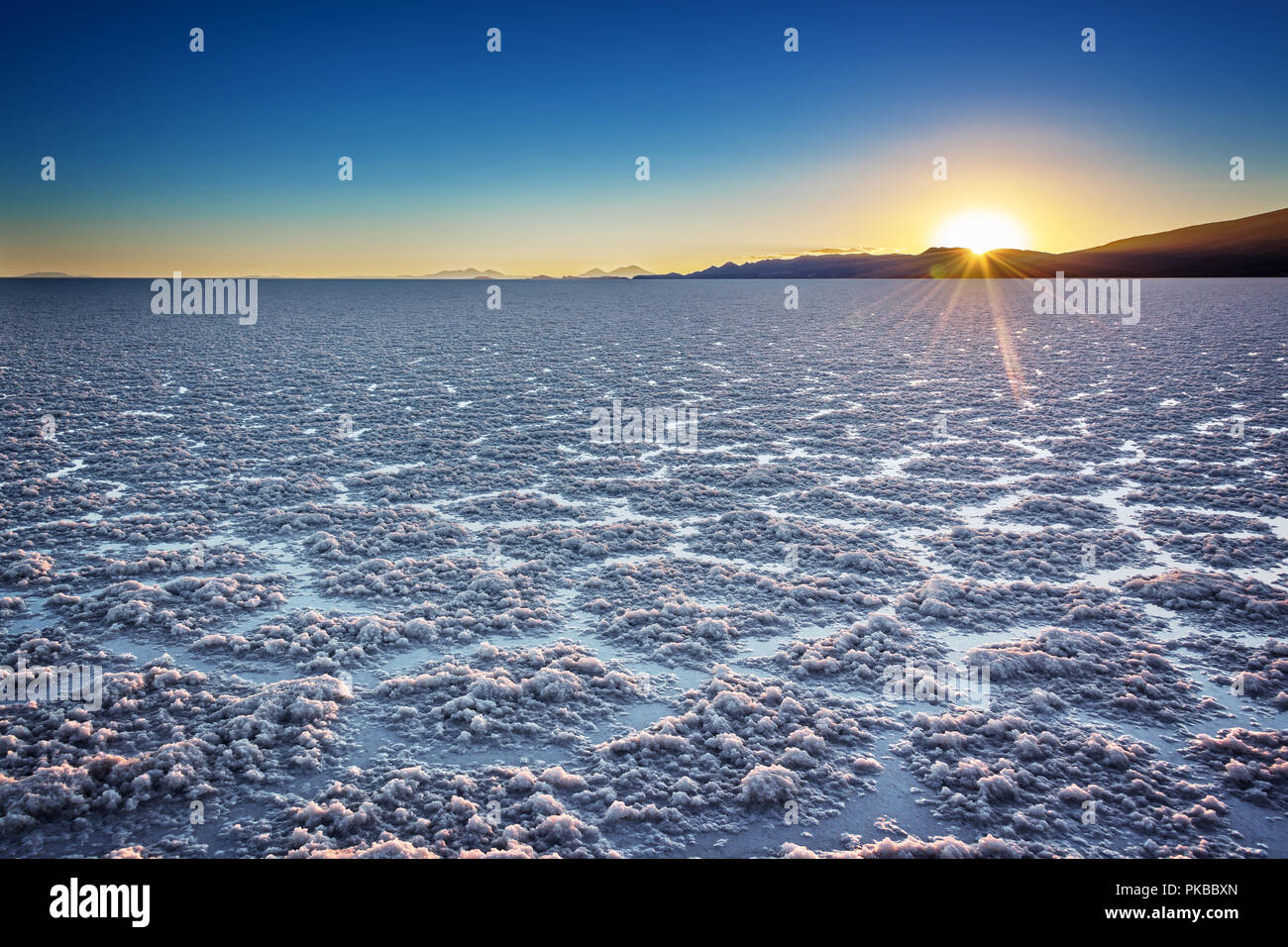 Salar de Uyuni (Uyuni salt flats) at sunset, Potosi, Bolivia, South