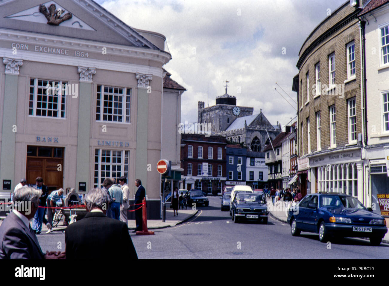 Romsey Town Centre Before Redevelopment, Hampshire In July 1988 Stock ...