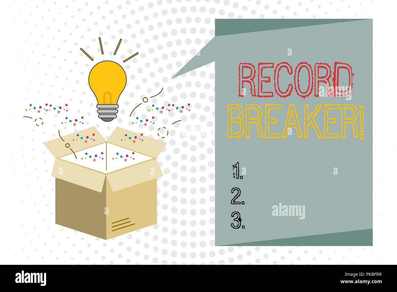 Handwriting text writing Record Breaker. Concept meaning someone or something that beats previous best result . Stock Photo